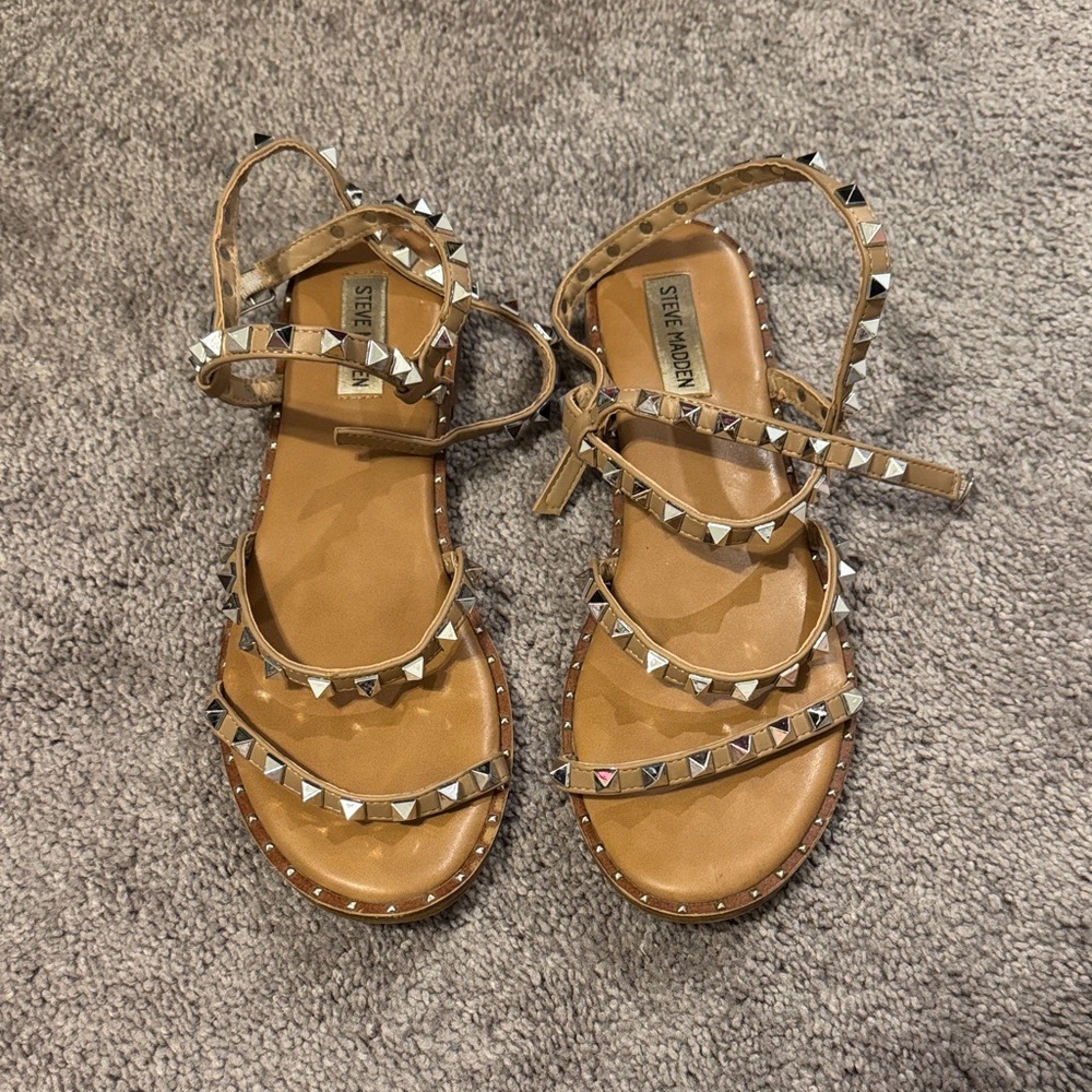 Steve Madden Brown Studded Sandals